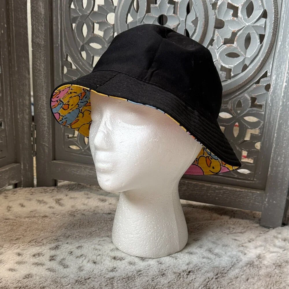 Reversible rubber duckie bucket hat kids OS tropical summer vacation kidcore